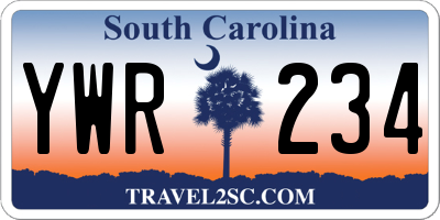SC license plate YWR234