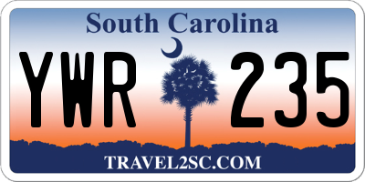 SC license plate YWR235
