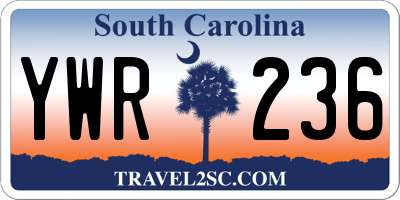 SC license plate YWR236