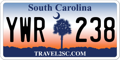 SC license plate YWR238