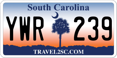 SC license plate YWR239