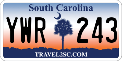 SC license plate YWR243