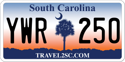 SC license plate YWR250