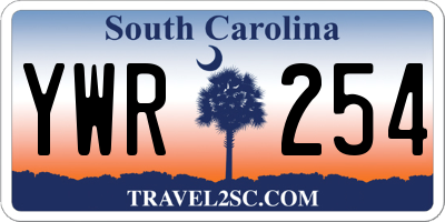 SC license plate YWR254