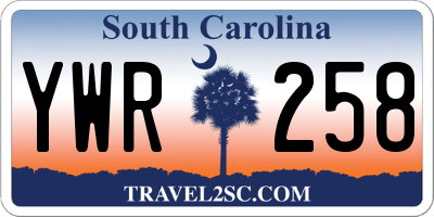 SC license plate YWR258