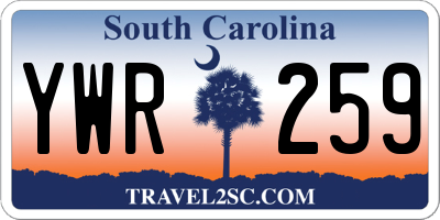 SC license plate YWR259