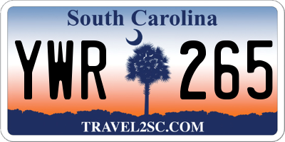 SC license plate YWR265