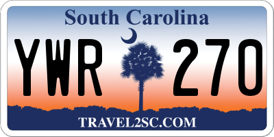 SC license plate YWR270