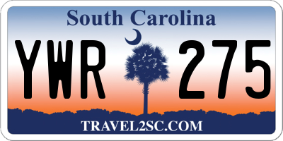 SC license plate YWR275