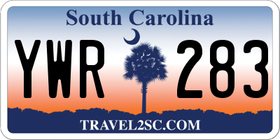 SC license plate YWR283