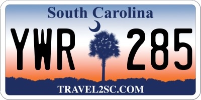 SC license plate YWR285
