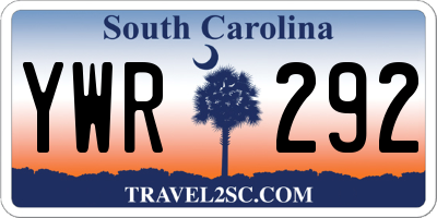 SC license plate YWR292