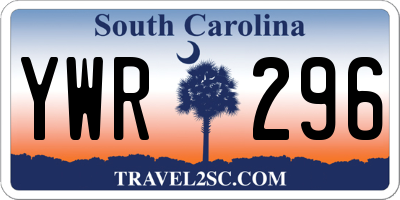 SC license plate YWR296
