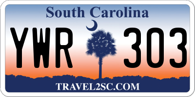 SC license plate YWR303