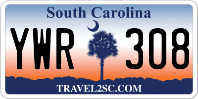 SC license plate YWR308