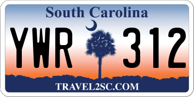 SC license plate YWR312
