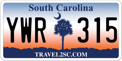 SC license plate YWR315