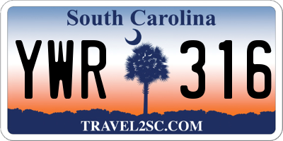 SC license plate YWR316