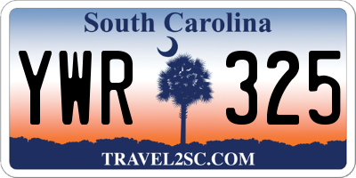 SC license plate YWR325