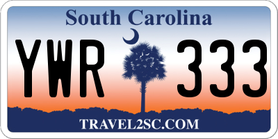 SC license plate YWR333