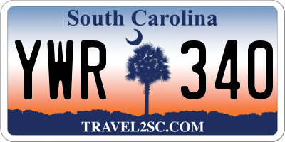 SC license plate YWR340