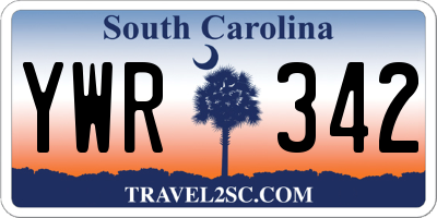 SC license plate YWR342