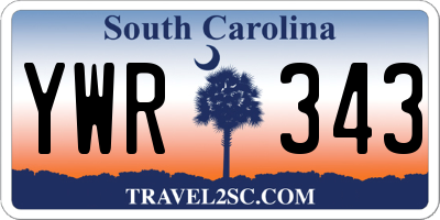SC license plate YWR343