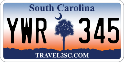 SC license plate YWR345