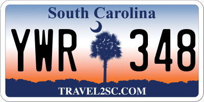 SC license plate YWR348