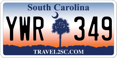 SC license plate YWR349