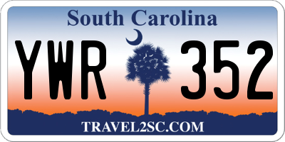 SC license plate YWR352