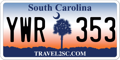 SC license plate YWR353