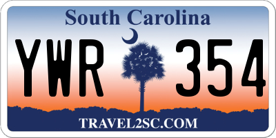 SC license plate YWR354