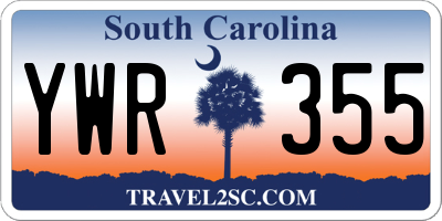 SC license plate YWR355