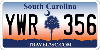 SC license plate YWR356