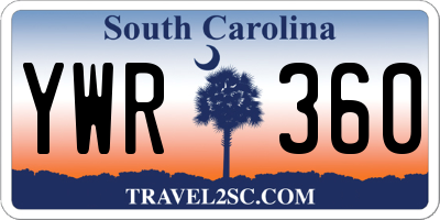 SC license plate YWR360