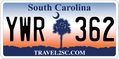 SC license plate YWR362