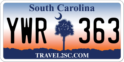 SC license plate YWR363