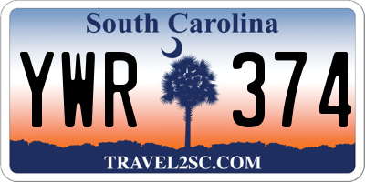 SC license plate YWR374