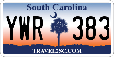 SC license plate YWR383