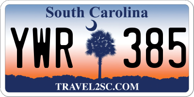 SC license plate YWR385