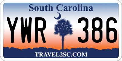 SC license plate YWR386