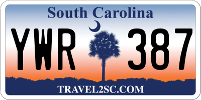 SC license plate YWR387