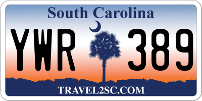 SC license plate YWR389