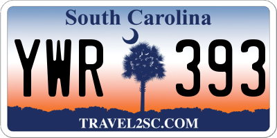 SC license plate YWR393