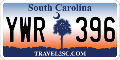 SC license plate YWR396
