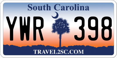 SC license plate YWR398