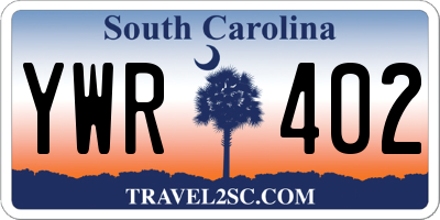 SC license plate YWR402