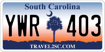 SC license plate YWR403