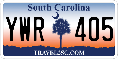 SC license plate YWR405